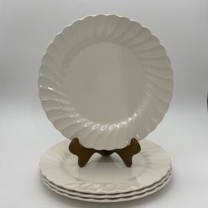 Myott Staffordshire England Old Chelsea White Swirl Dinner Plates 10” Set Of 4